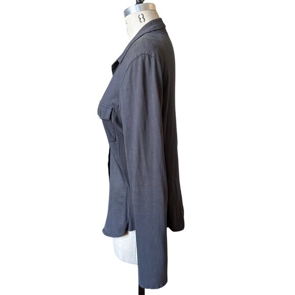 James Perse Contrast Panel Shirt in Titan Gray Size 4/XL X-Large - Picture 4 of 8